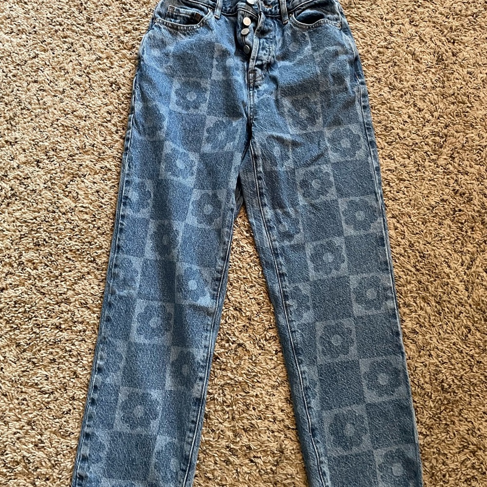 PacSun Blue Floral Patterned Jeans